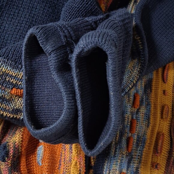 VTG Tundra Canada Coogi Style 3D Pullover Sweater Colorful 80s/90s Canada XL - Picture 9 of 11